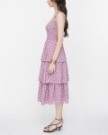SIXDO Polka Dot Spaghetti Strap Maxi Chiffon Dress
